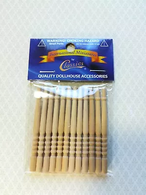 Dollhouse Miniature Spindles Stair Balusters 1:12 Scale 2 5/8  Tall Posts • $7.49