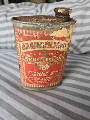 Searchlight Smokeless Burning Oil Cycle Bicycle Carraige Lamp Chemico Tin • £90