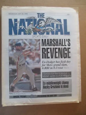 The National Sports Daily Newspaper Mets Mike Marshall Rocky Graziano Dead 1990 • £13.49