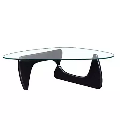 Triangle Glass Coffee Table Modern-Noguchi Coffee Table Glass Solid Wood • $299