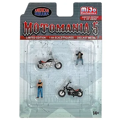 American Diorama 1:64 Diecast Metal Motomania 5 New Chopper Figure Set • $8.99