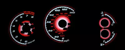 Red Glow White Face Gauge Overlay Mazda Speed For 07-08 Mazda 3 Factory Original • $34.95