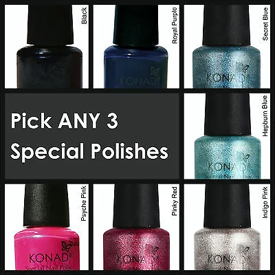 Konad Nail Art Stamping Polish-Pick Any 3x 5ml Special Polish From Konad Range • $18
