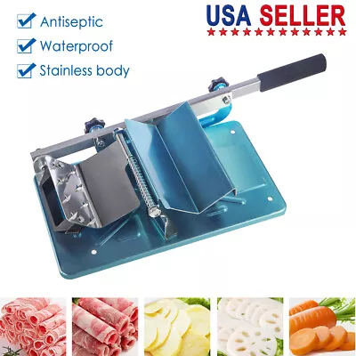 Stainless Steel Manual Meat Slicer Slicing Machine Frozen Meat Beef Bones Cutter • $28.05