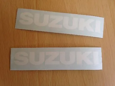 Suzuki Motorbike Motorcycle Fairings Tank Stickers Decals X2 @ 100 X 15mm White • £3.62