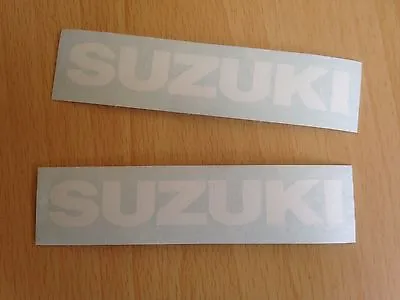 Suzuki Motorbike Motorcycle Fairings Tank Stickers Decals X2 @ 160 X 25mm White • £6.50