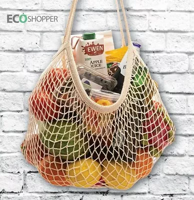 X10 Shopping Bags Cotton Reusable Net Mesh Shopping Fruit Storage - BULK LOT • $38.95