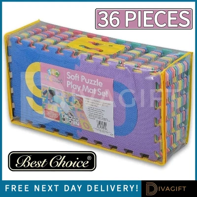 £16.99 • Buy Large 36pc Abc 123 Kids Baby Play Mat Alphabet Numbers Soft Foam Jigsaw Puzzle