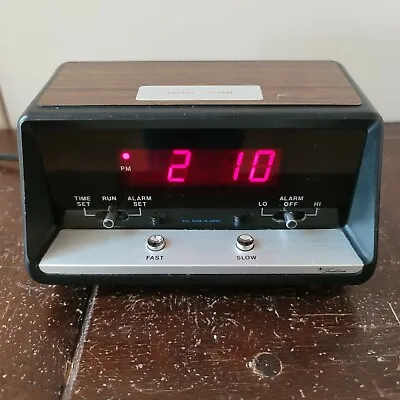 Vintage Sears Electric Alarm Clock 106T 7196 Wood Grain Finish - Tested Working • $21