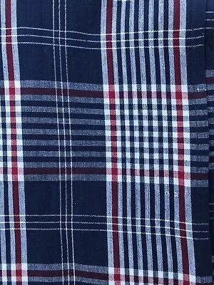 Vintage Tablecloth 82 X 59 Rectangle Red White Blue Silver Plaid Summer Party  • $22.99