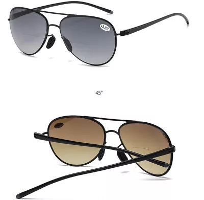 2023 Men Tinted Bifocal Reading Glasses Sunglasses Outdoors Readers +1.0 -+4.0 • £6.89
