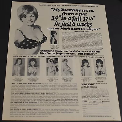 1970 Print Ad Mark Eden Bustline Developer Annemarie Ranger Sharon Riley Sexy • $15.98