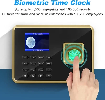 £62.99 • Buy Elebinke Clocking In Machine For Small Business,Fingerprint Time Gold 