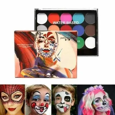 Face Paint Kit Professional Body Party Halloween Washable 8 Colour Palette  • £5.99