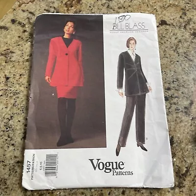 Bill Blass Vogue American Designer  Pattern.  Vogue 1457 Size 6-8-10 US. New • $7