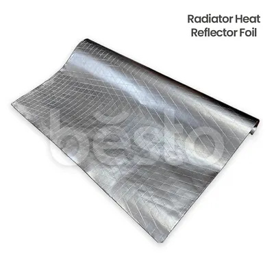 Radiator Heat Reflector Back Foil 5 M Long Heat Energy Saving Film Adhesive Pads • £11.25