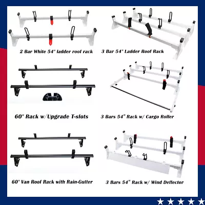 2 Bar/ 3 Bar Van Ladder Rack Set Roof Cargo For Chevy Dodge Ford GMC Transit NEW • $116.38