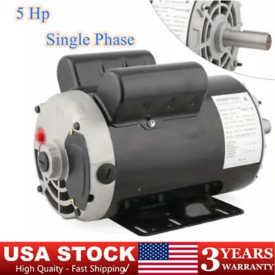 5HP 7/8  Shaft Air Compressor Duty Electric Motor 3450 RPM Single Phase 208-230V • $179.55