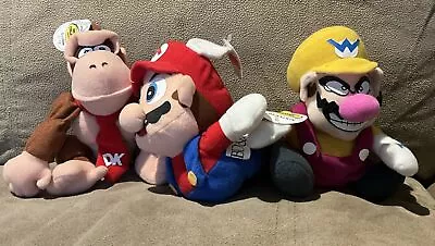 Super Mario Donkey Kong & Warrio 64 PLUSH Official NINTENDO 64 BD&A Trio Beanie • $39.95