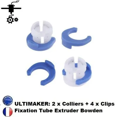 2 X Collars + 4 X Tube Fixing Clips Bowden Ultimaker 3D Printer • $5.37