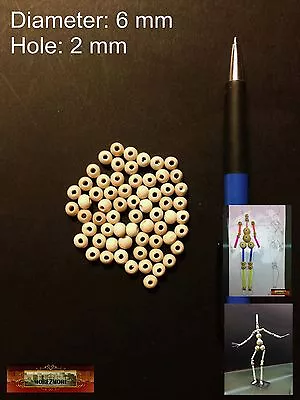 M00990-FS MOREZMORE 64 Unfinished Wooden 6 Mm Beads Armature • $4.96