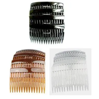 7cm Hair Combs Slides Black Clear Tortoiseshell Pack Of 4 Hair Accessories • £2.88