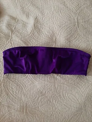 Victoria's Secret Purple Bandeau Underwire Strapless Swim Top 32B Side Stripes • $5.99