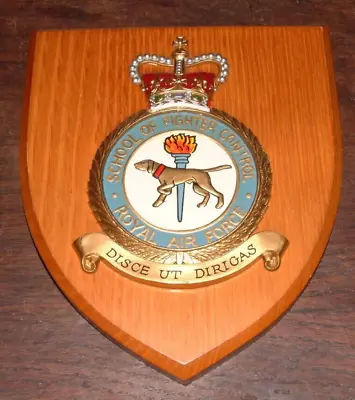 £19.95 • Buy Royal Air Force School Of Fighter Control Wall Plaque Shield  Disce Ut Dirigas 