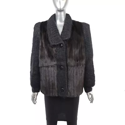 Mahogany Mink Jacket With Knitted Sleeves- Size M • $200