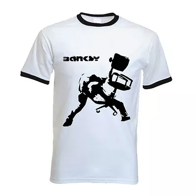 BANKSY OFFICE CHAIR T-SHIRT - The Clash London Calling - Choice Of  Colours • £12.95