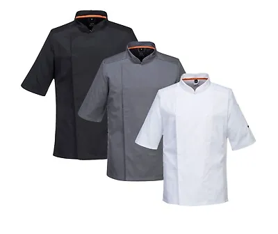 Mesh Pro Chefs Food Kitchen Catering Industry Unisex Jacket Short Sleeve Uniform • £22.99