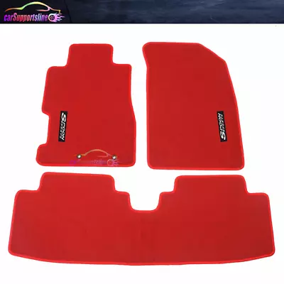 Fits 01-05 Honda Civic Red Nylon Floor Mats Front Rear Carpets W/ Spoon • $58.99