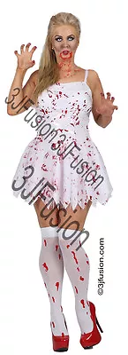 Adult Ladies Zombie Bloody Bride DressHalloween Fancy Dress Costume Womens (EF)  • £15