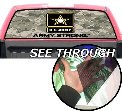 $44.98 • Buy P348 Army Camo Rear Window Tint Graphic Decal Wrap Back Pickup Graphics