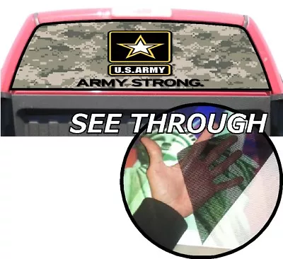 $44.98 • Buy P348 Army Camo Rear Window Tint Graphic Decal Wrap Back Pickup Graphics