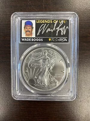 2021 (P) Emergency Silver Eagle PCGS MS70 FDOI Legends Of Life Wade Boggs MLB • $111.95