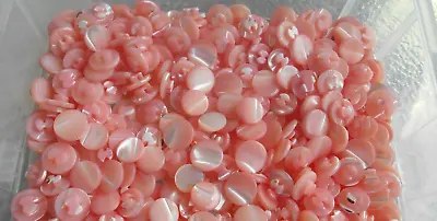 12 Vintage Pink Dyed Mother Of Pearl Buttons- 7/16 Inch-self Shank- Item# 1-3 • $2.50