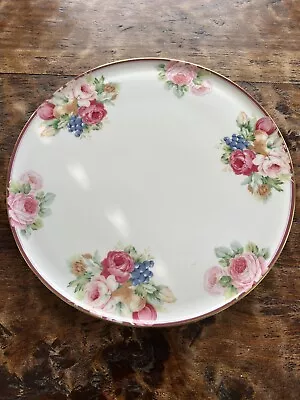 Mikasa Bone China Cake Plate With Rosemead Rose Flower Bouquet Japan 115/8  • $15.99