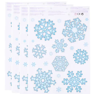 £3.19 • Buy 78pcs Glitter Christmas Window Decorations Stickers Snowflake Door Cling Decal