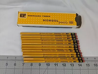 Vintage Eberhard Faber EF Mongol 482 F Writing Pencils 12 Each • $24.26