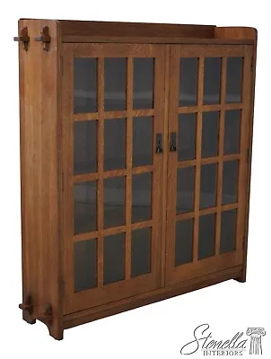 62809EC: STICKLEY Mission Oak 2 Door Arts & Crafts Bookcase • $3695