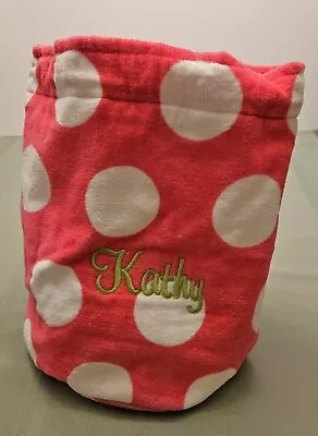 Buckhead Betties Monogrammed  Kathy  Beach Pool Swimsuit Wet Bag Pink White Dots • $16.50