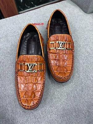 Genuine Crocodile Leather Men's Shoes Handmade Brown As Pictured Size US 10 • $290