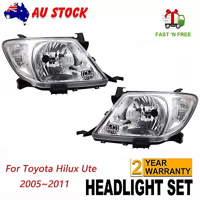 For Toyota Hilux Ute 2005~2011 2WD/4WD Car Pair Set LH + RH Head Light Lamp • $133.99