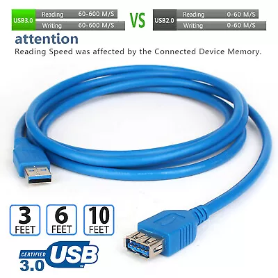 $6.64 • Buy USB Extension Cable USB 3.0 Cable For Smart TV PS4 Xbox One SSD USB 3.0 2.0 Cord