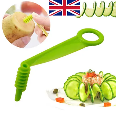 Portable Potato Spiral Cutter Twister Kitchen Slicer Vegetable Fruit Cutter Tool • £3.35