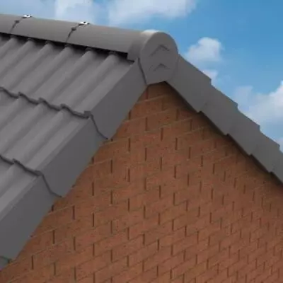 Manthorpe Grey Polypropylene Dry Verge Tile End Cap Eaves Closure & Ridge Caps • £2.89