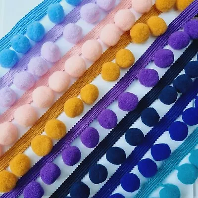 £2.99 • Buy LARGE JUMBO POM POM TRIM 20mm Bobbles PER METRE Top Quality Pompom Fringe 