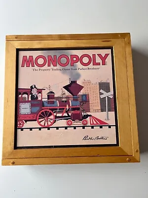 Monopoly Nostalgia Edition 2001 Parker Brothers Collectible Wooden Box 40753 • $35