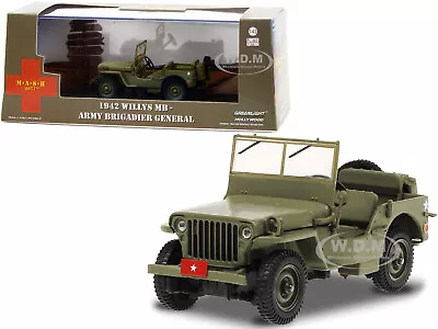 1942 Willys Mb Green Army Brigadier General Mash Tv Series 1/43 Greenlight 86593 • $11.99